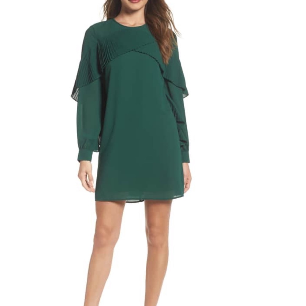 Chelsea28 Ruffle Shift Dress - Green